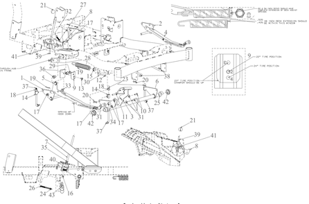 Deck Lift Diagram and Parts List for ZTX6-54KW (47RIAHA7010)(2022) Cub Cadet Lawn Tractor